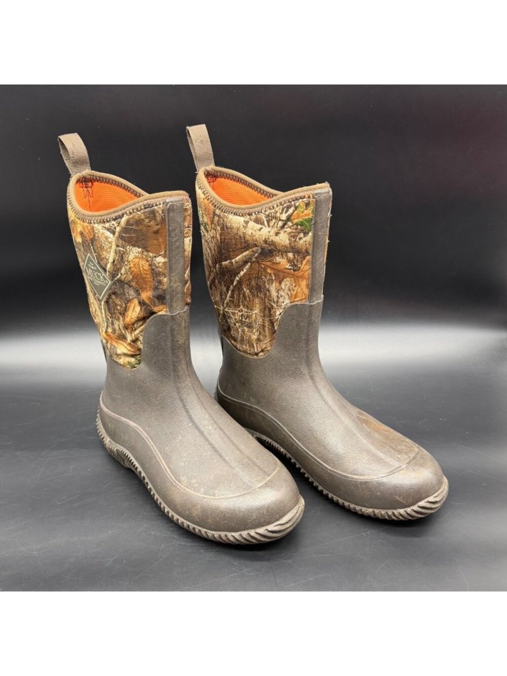 Muck Rubber Boots Kids Size 6 Realtree Camo Waterproof Insulated Neoprene Hunt